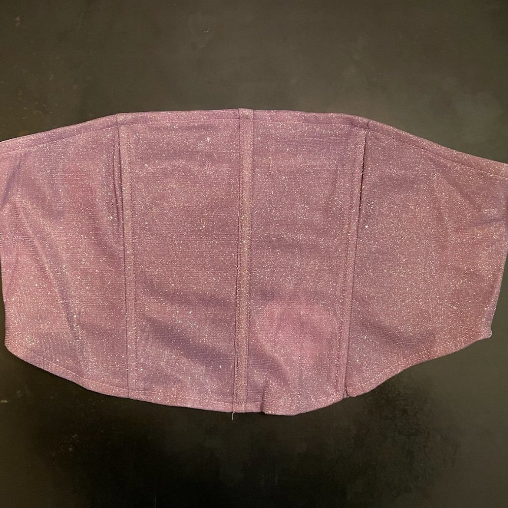 Purple Sparkly Strapless Top